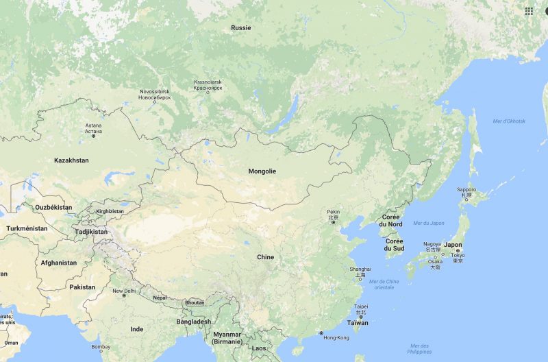 Carte Corée Nord Sud Chine Russie Japon