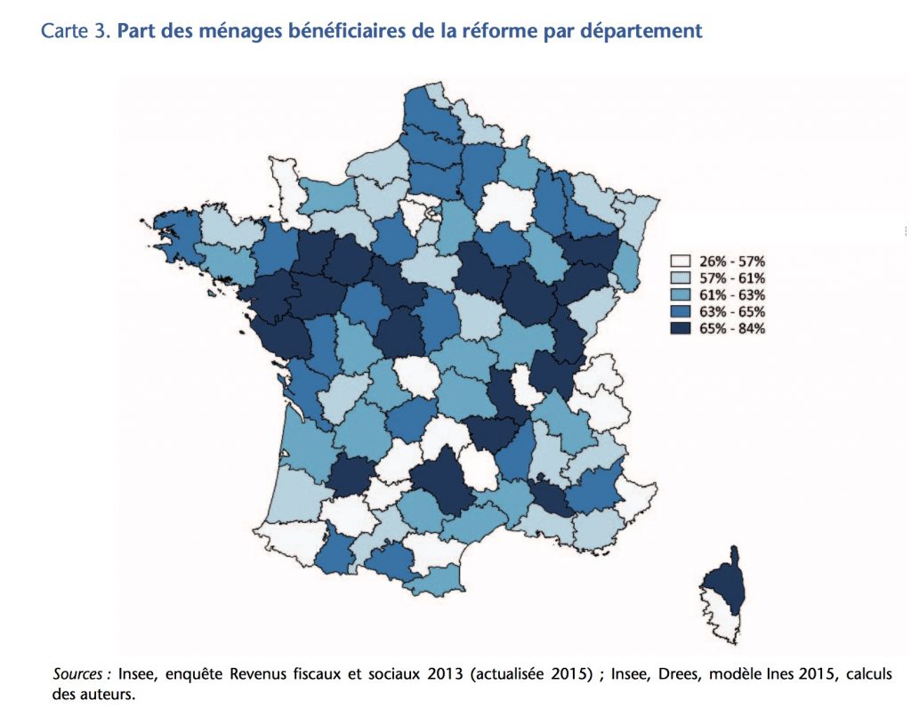 Taxe habitation reforme macron part des menages neneficiaires par departement